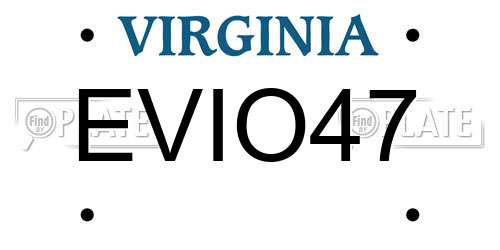 EVIO47 Virginia License Plate