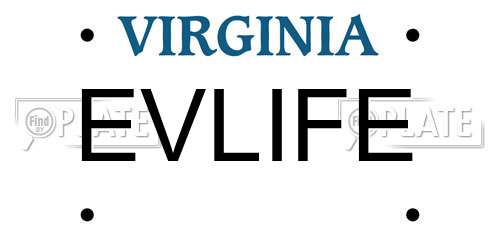 EVLIFE Virginia License Plate
