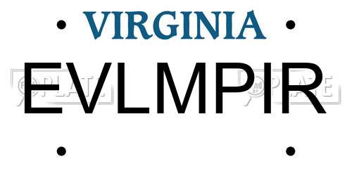 EVLMPIR Virginia License Plate
