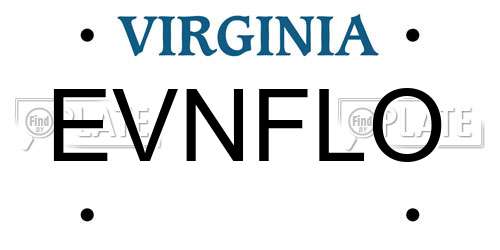 EVNFLO Virginia License Plate