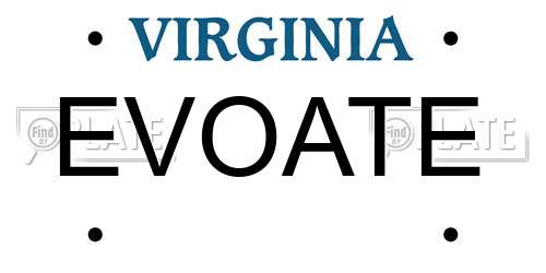 EVOATE Virginia License Plate