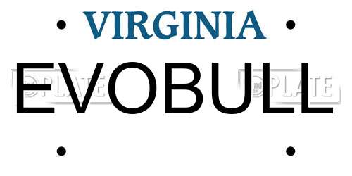 EVOBULL Virginia License Plate