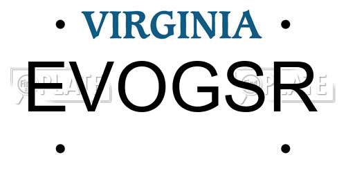 EVOGSR Virginia License Plate