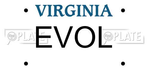 EVOL Virginia License Plate