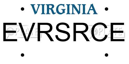 EVRSRCE Virginia License Plate