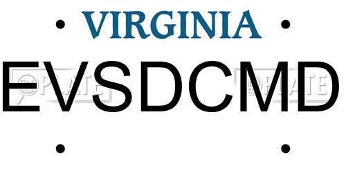 EVSDCMD Virginia License Plate
