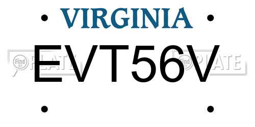 EVT56V Virginia License Plate