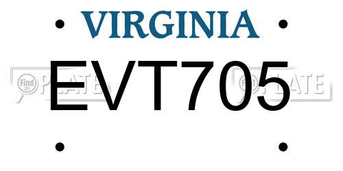 EVT705 Virginia License Plate