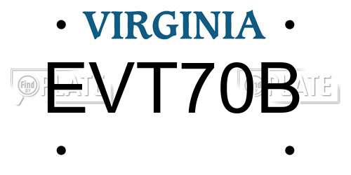 EVT70B Virginia License Plate