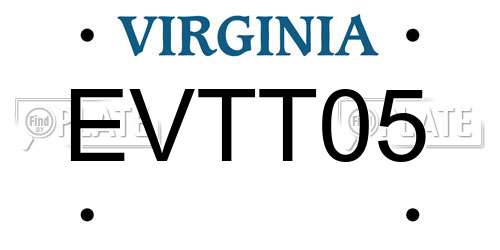 EVTT05 Virginia License Plate