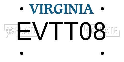 EVTT08 Virginia License Plate