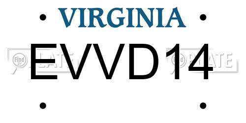 EVVD14 Virginia License Plate