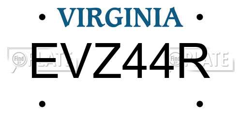 EVZ44R Virginia License Plate