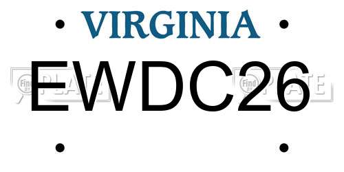 EWDC26 Virginia License Plate