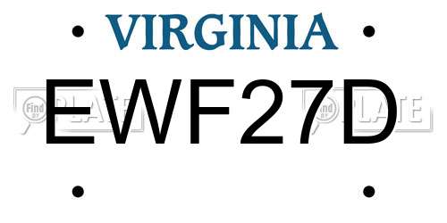 EWF27D Virginia License Plate