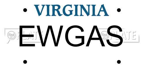EWGAS Virginia License Plate
