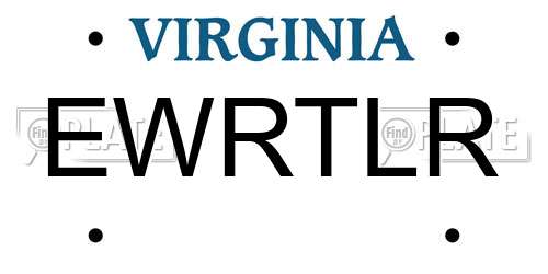 EWRTLR Virginia License Plate