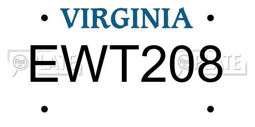 EWT208 Virginia License Plate