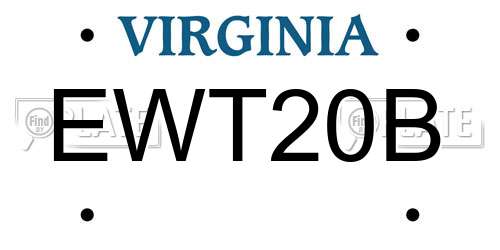 EWT20B Virginia License Plate