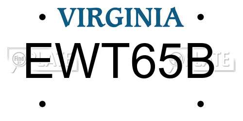 EWT65B Virginia License Plate