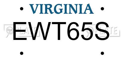EWT65S Virginia License Plate