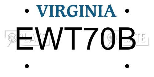 EWT70B Virginia License Plate