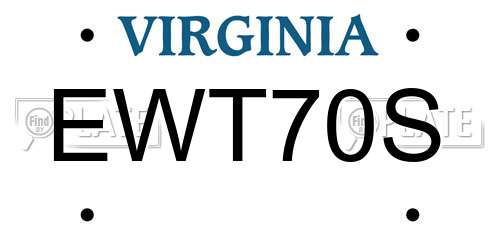 EWT70S Virginia License Plate
