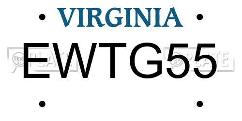EWTG55 Virginia License Plate