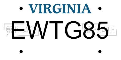 EWTG85 Virginia License Plate