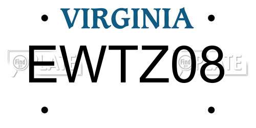 EWTZ08 Virginia License Plate