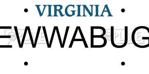 EWWABUG Virginia License Plate