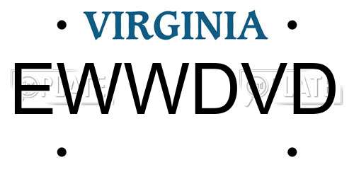 EWWDVD Virginia License Plate