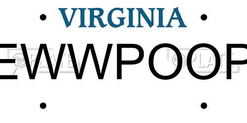 EWWPOOP Virginia License Plate