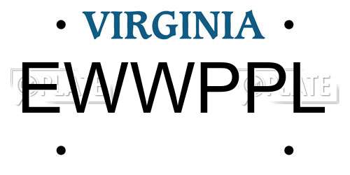EWWPPL Virginia License Plate