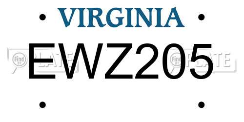 EWZ205 Virginia License Plate