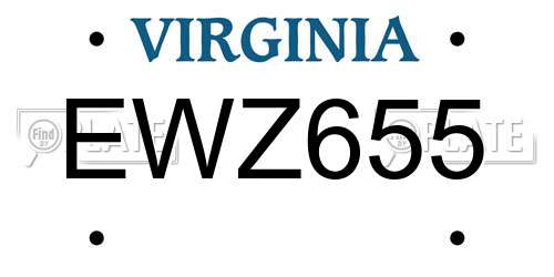 EWZ655 Virginia License Plate