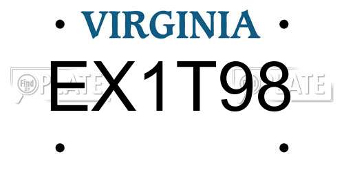 EX1T98 Virginia License Plate