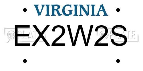 EX2W2S Virginia License Plate