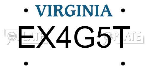 EX4G5T Virginia License Plate