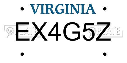 EX4G5Z Virginia License Plate