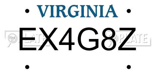 EX4G8Z Virginia License Plate