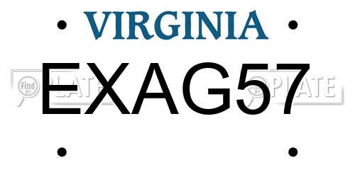 EXAG57 Virginia License Plate