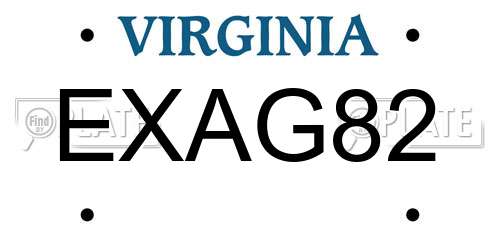 EXAG82 Virginia License Plate