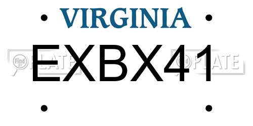 EXBX41 Virginia License Plate