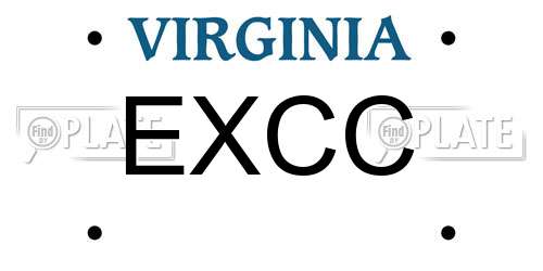 EXCC Virginia License Plate
