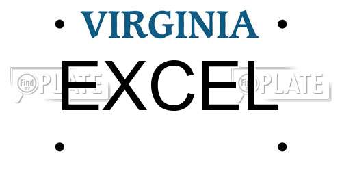EXCEL Virginia License Plate