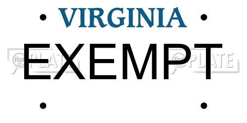 EXEMPT Virginia License Plate