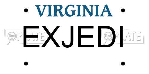 EXJEDI Virginia License Plate