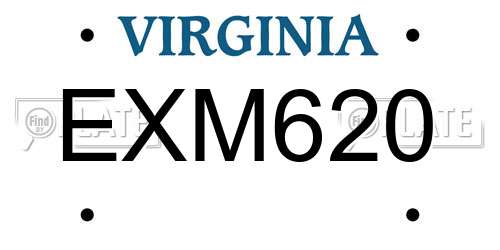 EXM620 Virginia License Plate