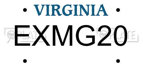 EXMG20 Virginia License Plate